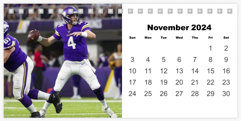 2024 Custom calendar Minnesota Vikings team desk top calendar Justin  Jefferson | eBay