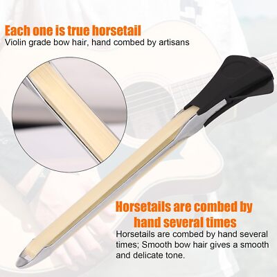 2-in-1 Guitar Bow Pick - Aluminum Alloy Horsehair Bow With Rosin To Create Violin & Cello Sounds