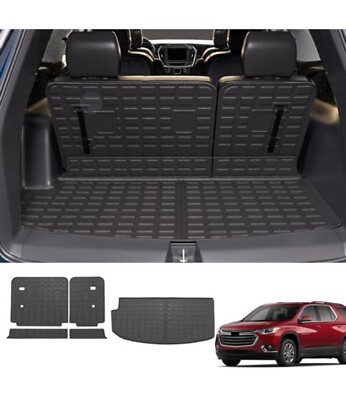 powoq Trunk Mat Backrest Mat Compatible with 2018-2024 Chevy Traverse Trunk...