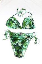 GREEN TROPICAL PARADISE TWO-PIECE BIKINI SWIMWEAR - Size Medium