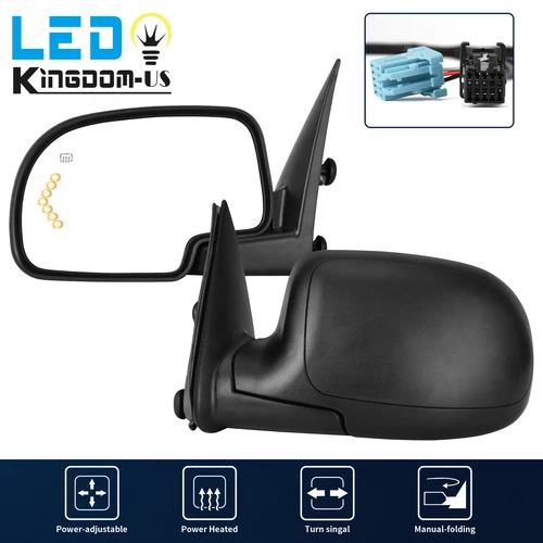 Power Heated Mirrors for 2003- 2006 Chevy Silverado Sierra 1500 2500 3500 Signal