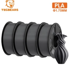 TECBEARS 4KG PLA 3D Printer Filament Bundle 1.75mm ±0.02 Neatly High Adhesion