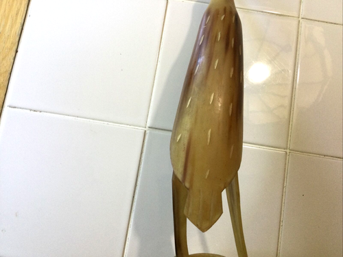 Vtg Besmo Products Kenyan Hand-Carved Animal Horn Bird/Heron/Crane/Egret Figure - Picture 5 of 9