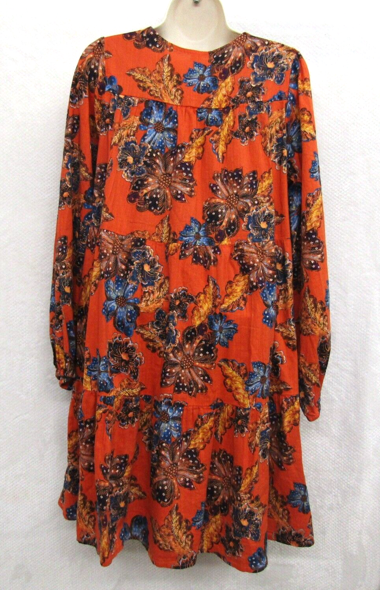 white christmas dresses Orange-Blue Rouching Dress L main image 0