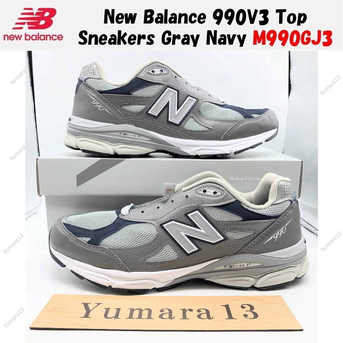 New Balance 990V3 Top Sneakers Gray Navy M990GJ3 Men's Size | eBay