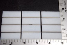 LOT OF 12 WHITE OPALESCENT 1/2" x 1 1/2" BULLSEYE 3mm THICK GLASS 90 COE