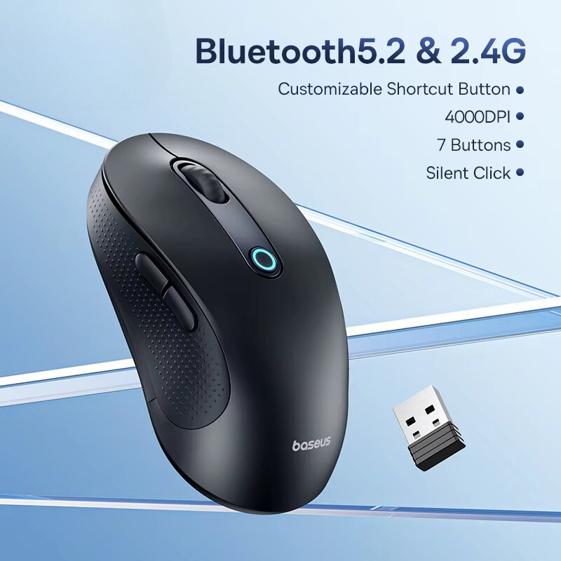 Wireless Bluetooth 5.2 Mouse 4000DPI Ergonomic 7 Silent Buttons 2.4G-image