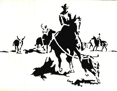 STENCILS CRAFTS TEMPLATES SCRAPBOOKING WESTERN COWBOY STENCIL - 2 A4 ...