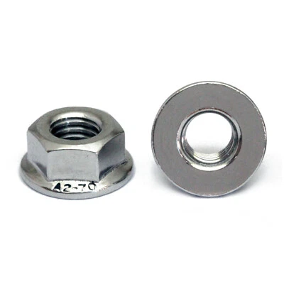 MONSTERBOLTS Hex Flange Nuts DIN 6923 Stainless Steel A2 / 18-8 Metric Coarse M3 M4 M5 M6 M8