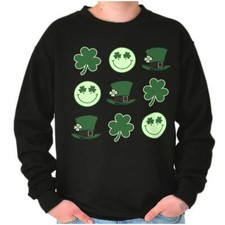St Patrick's Day Shamrock Four Leaf Clover Womens or Mens Crewneck Sweatshirt