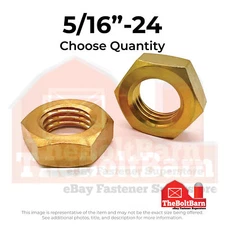5/16"-24 Brass Hex Jam Nut (Pick Quantity)