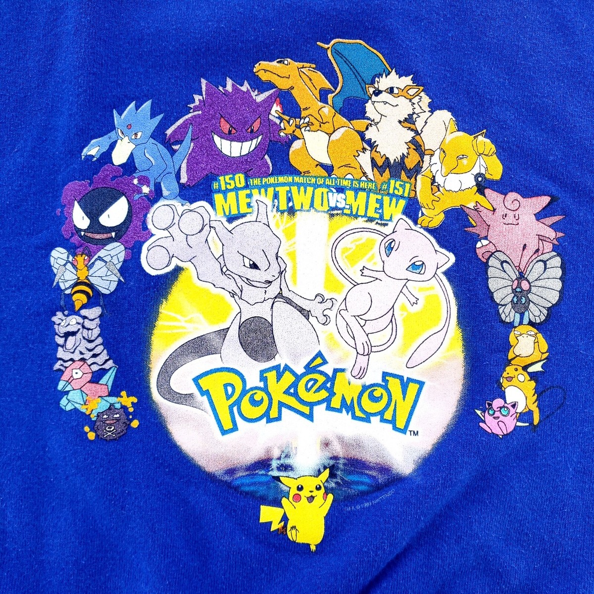 Vtg 1999 Nintendo Pokemon First Movie Mewtwo vs Mew Sweatshirt