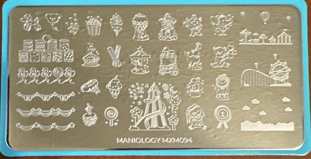Maniology Stamping Plate Mani x Me December 2022: Fun Fair MXM094