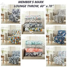 MEMBER'S MARK LOUNGE THROW BLANKET 60"x70" ASSORTED DESIGNS NEW