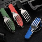 Folding Cutlery Knife Fork Spoon Outdoor Sports Camping Picnic Stainless Steel