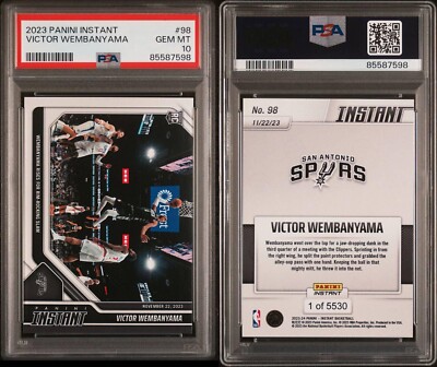 2023-24 Panini Instant #98 WEMBANYAMA ROOKIE RC PSA 10 Gem Mint | eBay