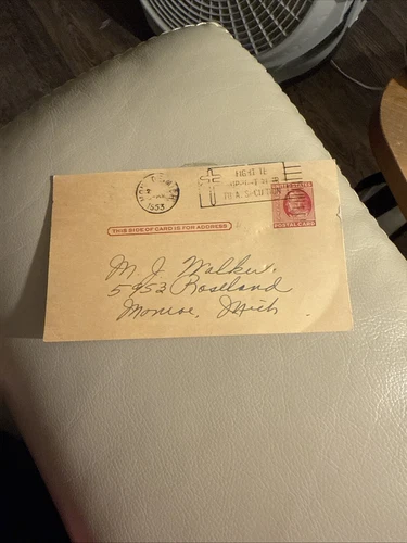 Antique Postcard Red Stamp 1953 Hollywood Studio