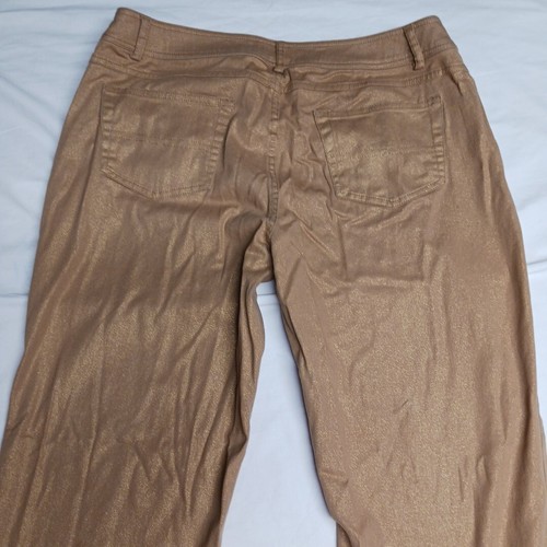 Womyn Hose Gold Glitzer Mid Rise Doppelknopf Made in USA - Bild 5 von 12