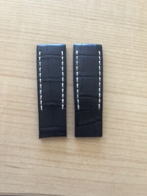 MINT 296S Breitling Crocodile Rubber gray grey strap 22-20 22mm