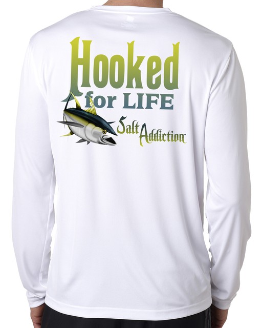 Salt Addiction microfiber long sleeve ocean tuna fishing t shirt 50+ uv