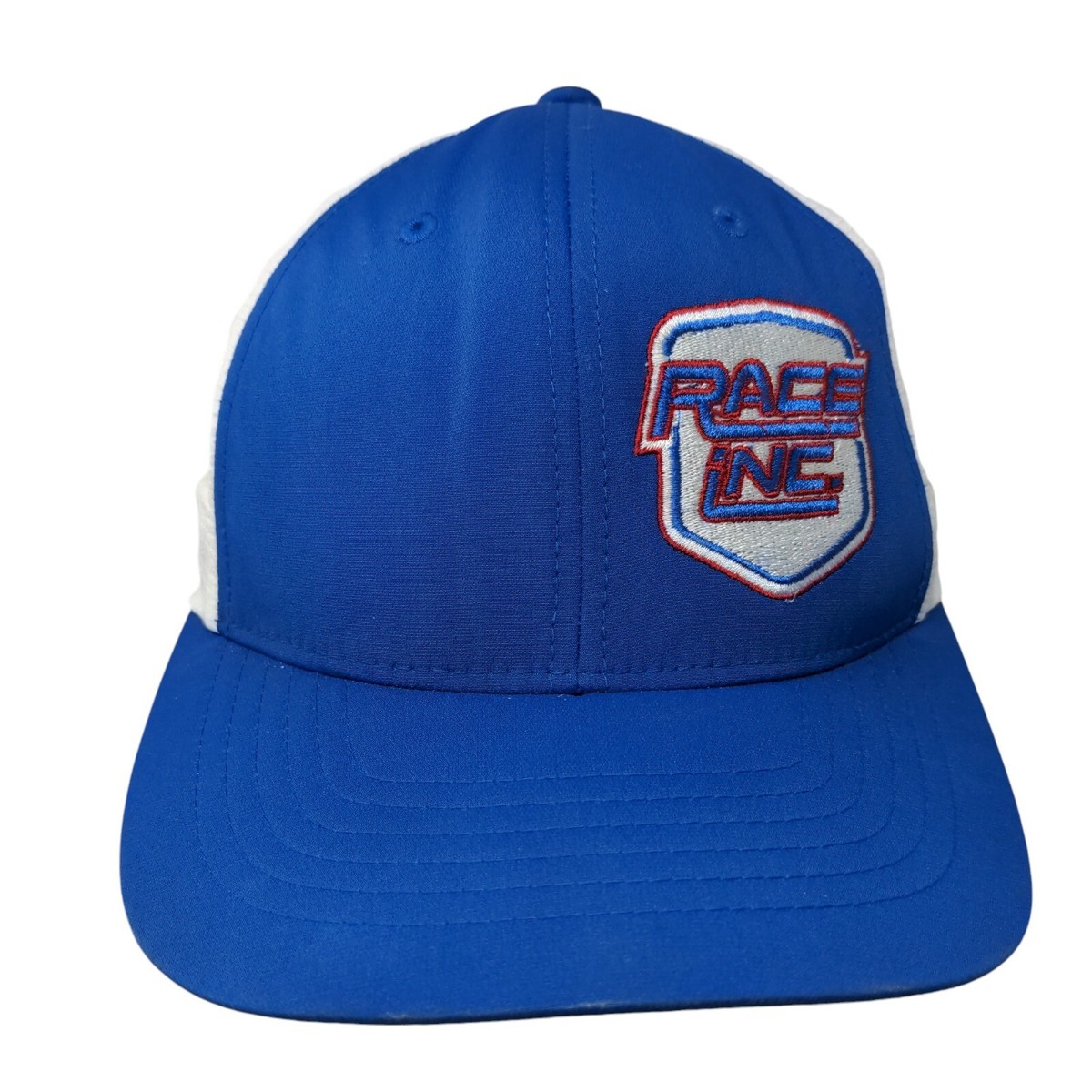 Race Strapback Hat Blue One Size Colorblock Lids Flexfit 110