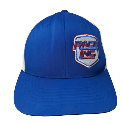 Race Inc. Strapback Hat Blue One Size Colorblock Lids Flexfit 110 Yupoong