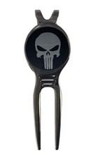 The Punisher Marvel Golf Ball Marker  Black Gunmetal Divot Tool Gift Laser
