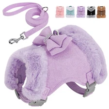 Warm Fleece Small Dog Harness and Leash set Pet Puppy Cat Walking Vest Yorkshire