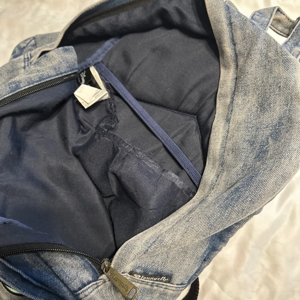 Disney Loungefly Ariel Mochila Denim Parche Sirenita Fiambrera Excelente RARA Foto 4 de 4