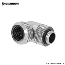 Barrow G1/4" 90 Degree Rotary Multi-Link Fitting for 14mm OD Rigid Tubing Silver