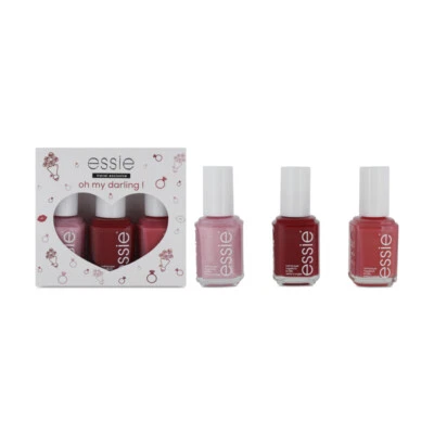 Essie Nail Varnish Gift Set 3 x 13.5ml Red Pink Coral Nail Polish Gift Set