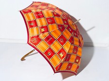 Original Vintage CHRISTIAN DIOR Orange/Red Logo Print Umbrella