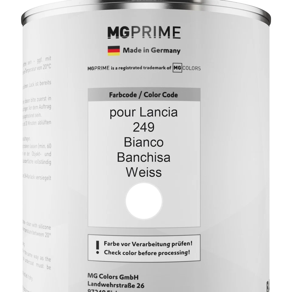 Peinture voiture kit de pot pour Lancia 249 Bianco Banchisa Weiss 2,5l - Photo 2/4