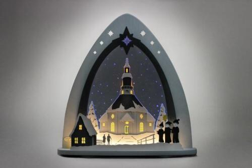 Pointe lumineuse église Seiffener longueur env. 52 cm NEUF lampe à motif arc lumineux DEL - Photo 1/1