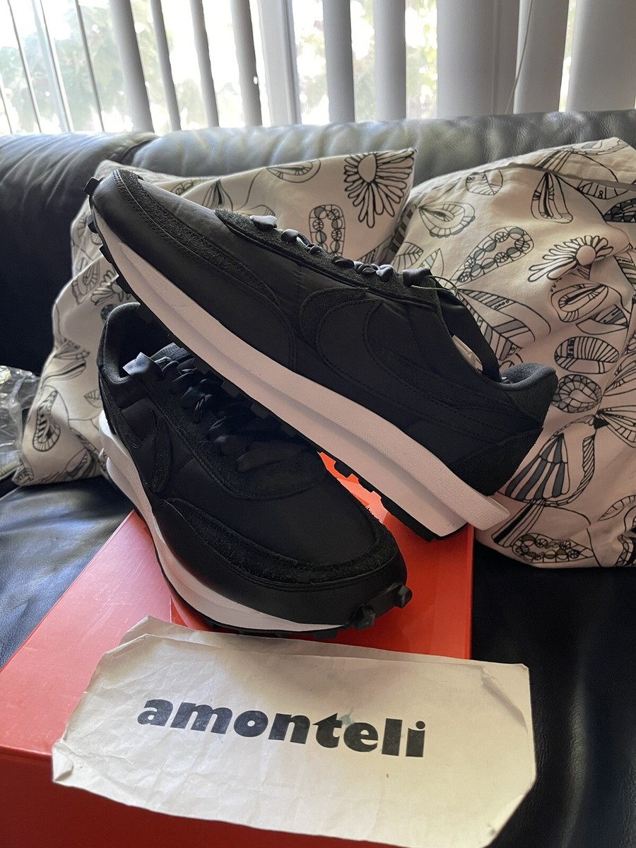 BRAND NEW NIKE X SACAI LD WAFFLE - BLACK NYLON - BV0073-002 - SIZE