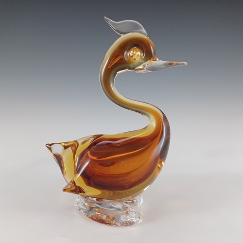 SVCC Vetri d'Arte Murano Amber Glass Swan Sculpture - Labelled - Picture 8 of 9