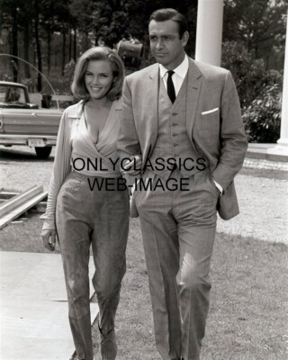 JAMES BOND GOLDFINGER 8x10 PHOTO SEXY PINUP HONOR BLACKMAN HANDSOME SEAN CONNERY