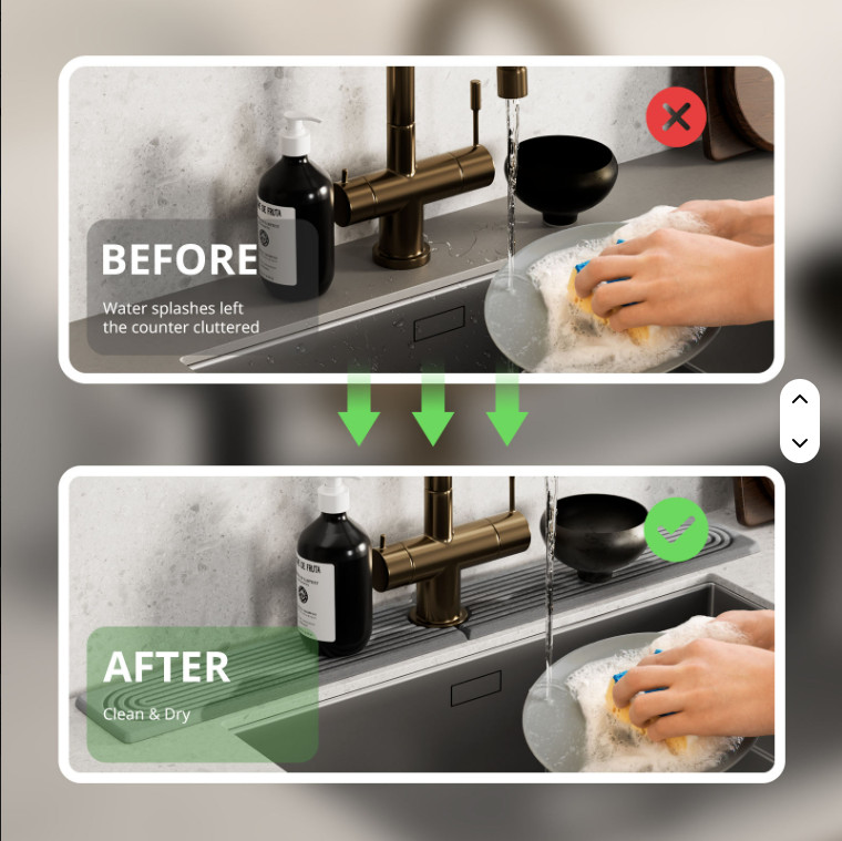 Diatomaceous Earth Sink Tray Stone Home Sink Caddy Kitchen Instant Dry Sink Or