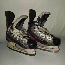 Bauer X5.0 Kids Ice Hockey Skates Size 1.5 Black/Gray/Red Lace-Up Pair
