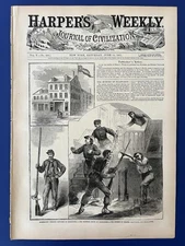 Harper's Weekly 6-15-1861 ALEXANDRIA Cairo IL, WHITWORTH GUN Murder of Ellsworth