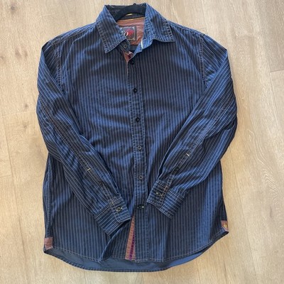 Vtg EQ Equilibrio Rooster Men s Large Long sleeve Ribbed Detailed Shirt