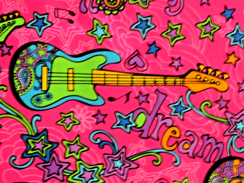 "PSYCHEDELIC / GUITAR DREAMS" ~(43" X 19")~ **QUILTING / TAPESTRY / WALL ART** - Picture 4 of 12