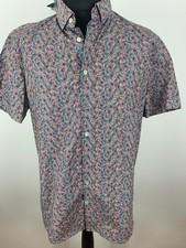 Sportscraft Liberty blue printed shirt short sleeve 100% cotton XL