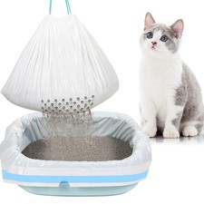 84 Count Sifting Litter Box Liners, Drawstring Jumbo Sifting Cat Litter Bags ...