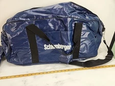 Schlumberger Offshore Oil Rig Worker Blue Duffle Tool Tuff Bag Heavy Vinyl D13