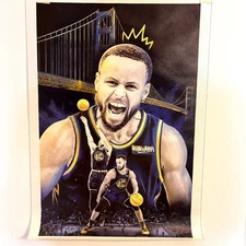 Steph Curry Golden State Warriors Canvas Poster 12x18” UNFRAMED