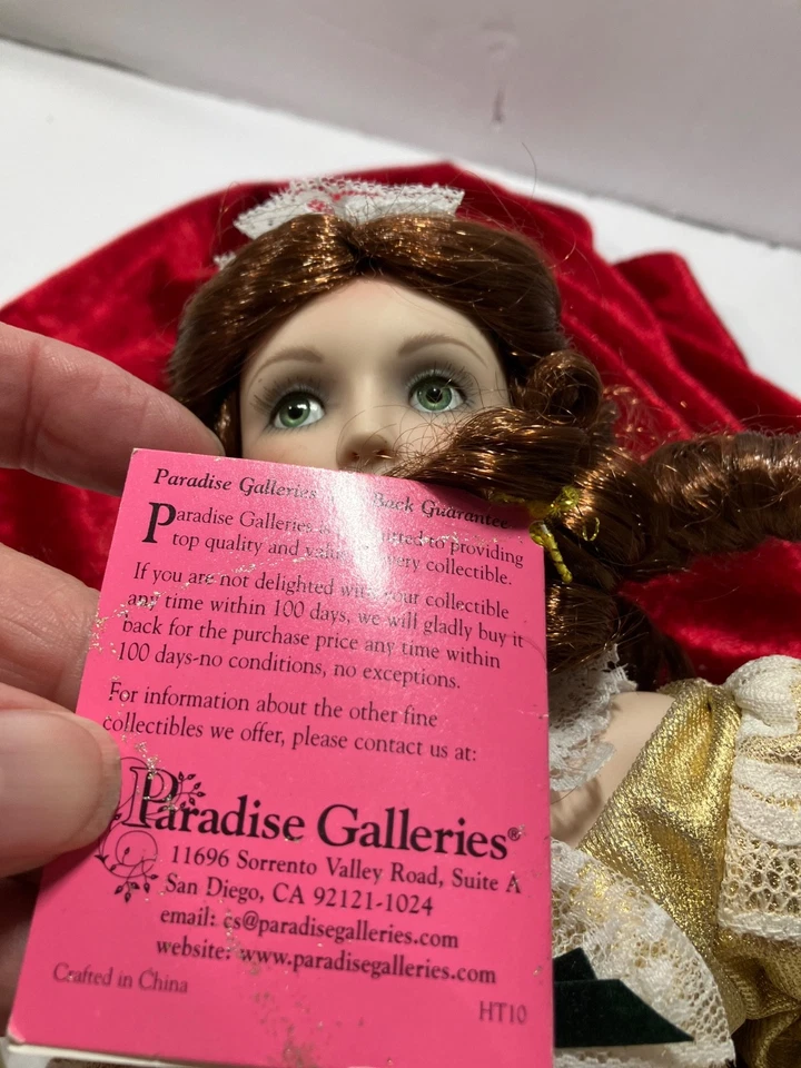 Porcelain Paradise Doll 17" Christmas Ball Collection Christina 075 by L. Hanson - Image 3 of 4
