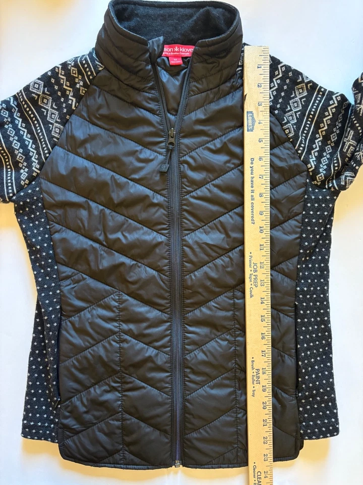 KRIMSON KLOVER Jacket Switchback Wool Blend Fair Isle Zip Womens Medium - Image 4 of 4