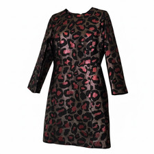 NWT Stunning!! Marc Jacobs Metallic Leopard-Jacquard Mini Cocktail Dress Size 6