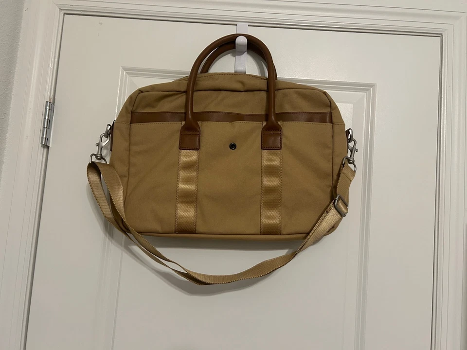 Nova Bolsa Tote Brooks Brothers Bronzeada Nunca Usada Acabamento em Couro Xadrez Por Favor Leia - Imagem 2 de 4